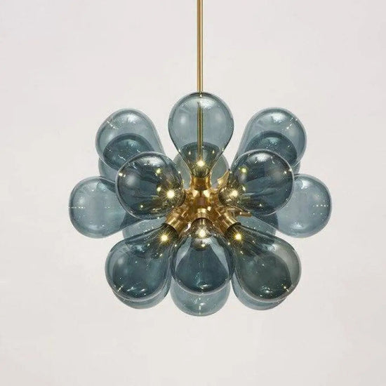 Suspension Led Verre Coloré Glass Bleu / Chaude Luminaire Chambre