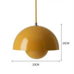 Suspension Maryana Abat-Jour Demi-Cercle Coloré Jaune Luminaire Chambre