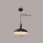 Suspension Métal Industrielle Avec Abat-Jour Noir Et Blanc - 31 Cm Luminaire Chambre