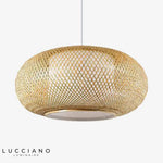 Suspension Ovale Japonaise En Bambou Luminaire Chambre