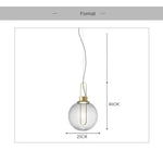 Suspension Verre Boule Socle Chromé Luminaire Chambre