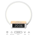 Touch Sensor Wake Up Night Light Dimmer 12V 5W 10W 15W 5 In 1 Alarm Clock Wireless Charger Led