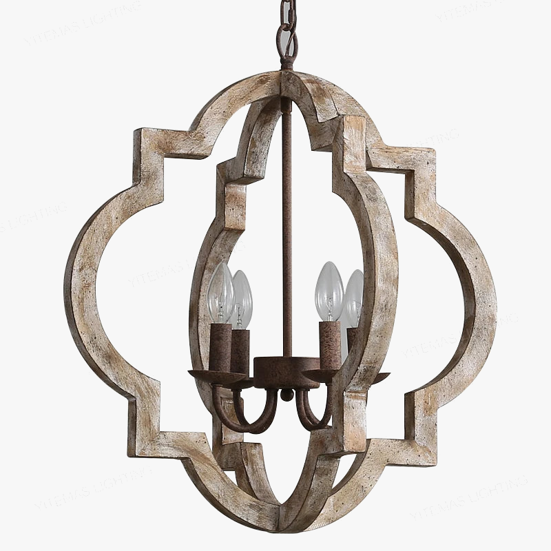 Elegant Retro Wooden Chandelier