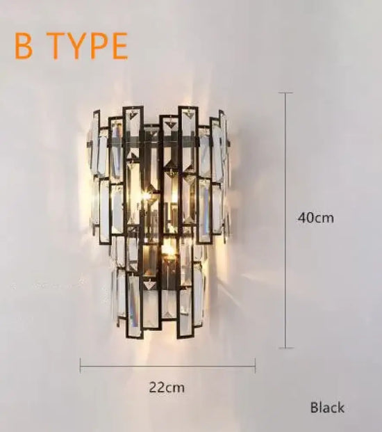 Voici Le Titre Transformé: Applique Murale En Cristal Élégante Design Contemporain Type B Noir /