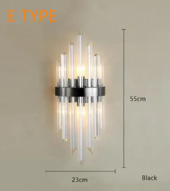 Voici Le Titre Transformé: Applique Murale En Cristal Élégante Design Contemporain Type E Noir /